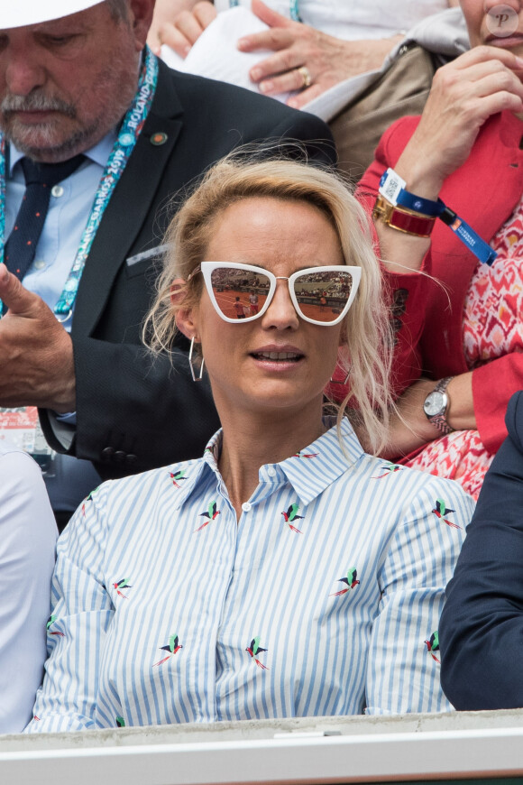 Elodie Gossuin dans les tribunes lors des internationaux de tennis de Roland Garros à Paris, France, le 4 juin 2019. © Jacovides-Moreau/Bestimage