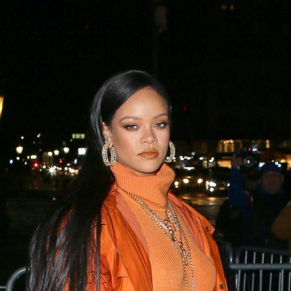 Rihanna à la sortie de l'évènement Bergdorf Goodman for her Fenty à New York, le 7 février 2020