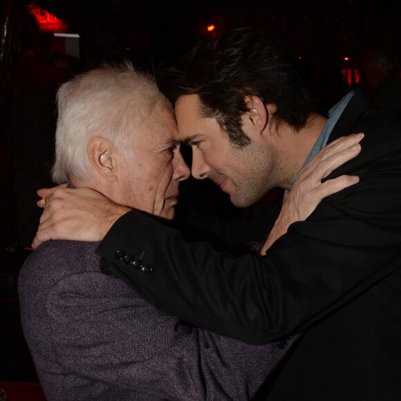 Guy Bedos et son fils Nicolas Bedos - After-party du film "Mr & Mme Adelman" au Raspoutine à Paris, le 19 décembre 2016. © Rachid Bellak/Bestimage