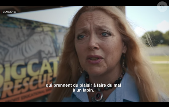 Carole Baskin dans "Tiger King" (Netflix), sorti en 2020. Capture.
