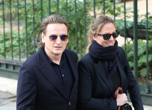 Benoit Magimel et sa femme Margot - Hommage à Guy Bedos en l'église de Saint-Germain-des-Prés à Paris le 4 juin 2020.