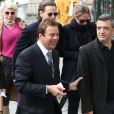 Thomas Langmann, Benoit Magimel et sa femme Margot - Hommage à Guy Bedos en l'église de Saint-Germain-des-Prés à Paris le 4 juin 2020.