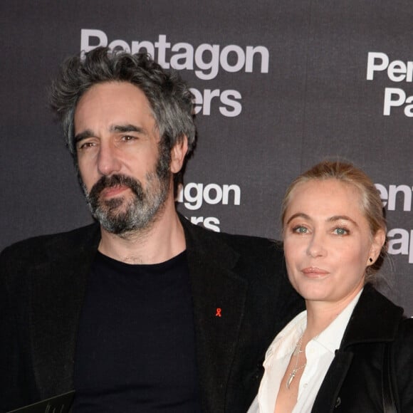 Emmanuelle Béart et son compagnon Frédéric Chaudier - Avant-première du film "Pentagon Papers" au cinéma l'UGC Normandie à Paris, France, le 13 janvier 2018. © Borde-Coadic/Bestimage