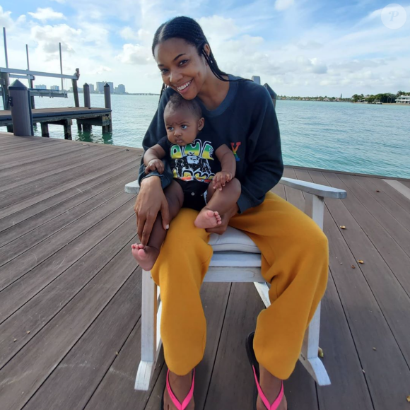 Gabrielle Union et sa fille Kaavia. Avril 2020.