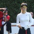 La golfeuse professionnelle Michelle Wie est passée au blond à Vancouver le 19 août 2015.