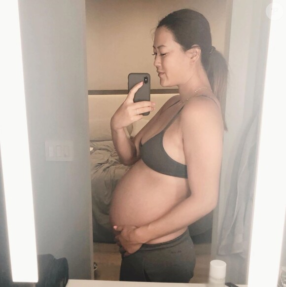 Michelle Wie enceinte de son premier enfant. Le 8 mai 2020. 