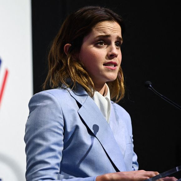 Emma Watson au sommet du G7 en France, le 10 mai 2019. La star était invitée à parler de l'égalité des genres.