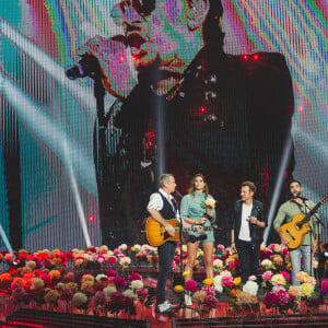Exclusif - Kendji Girac, Garou, Greg Zlap et Laury Thilleman - Scène - Enregistrement de l'émission "Tous ensemble pour la musique" pour la fête de la musique 2020 à l'AccorHotels Arena à Paris le 18 juin 2020. © Cyril Moreau / Veeren Ramsamy / Bestimage