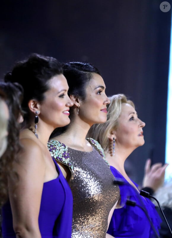 Julie Fuchs, Gaëlle Arquez, Karine Deshayes - Symphonie pour la vie - Les artistes se mobilisent pour les soignants - Une grande soirée musicale au Théâtre du Châtelet à Paris diffusée le 24 juin en prime time sur France 3. Le 15 juin 2020. © Dominique Jacovides/Bestimage
