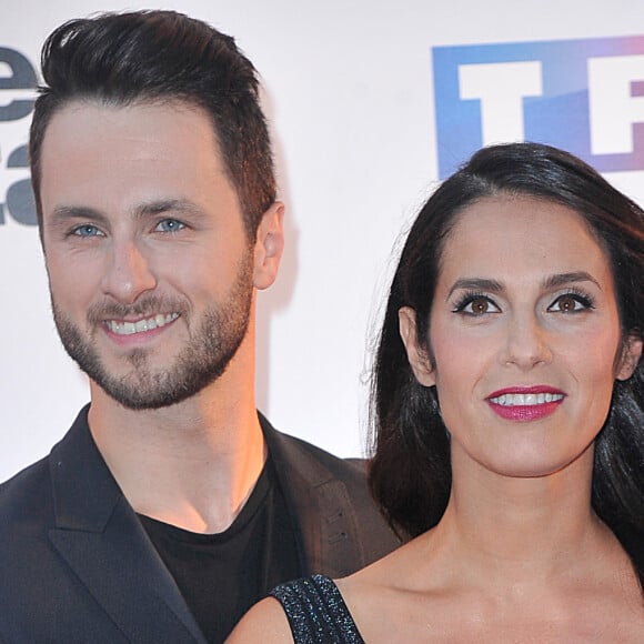 Elisa Tovati et Christian Millette - Photocall de présentation de la nouvelle saison de "Danse avec les Stars 5" au pied de la tour TF1 à Paris, le 10 septembre 2014.