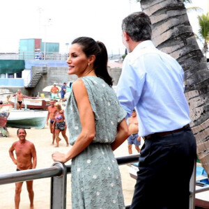 Le roi Felipe VI et la reine Letizia d'Espagne en visite à Las Palmas (Grande Canarie) pendant l'épidémie de coronavirus (Covid-19), le 23 juin 2020.