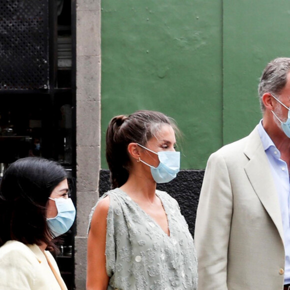 Le roi Felipe VI et la reine Letizia d'Espagne en visite à Las Palmas (Grande Canarie) pendant l'épidémie de coronavirus (Covid-19), le 23 juin 2020.