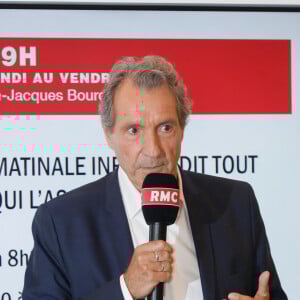Jean-Jacques Bourdin - Conférence de presse de rentrée 2019-2020 de RMC, RMC Sport et BFM TV à Altice Campus à Paris le 28 août 2019. © Christophe Clovis / Bestimage