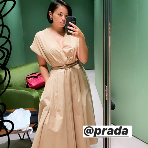 Agathe Auproux divine en robe Prada, le 25 juin 2020, à Monaco