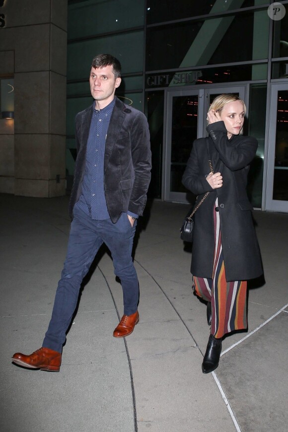 James Heerdegen et sa femme Christina Ricci à la sortie du cinéma Arclight à Los Angeles, le 10 janvier 2019.