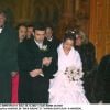 Roch Voisine et son ex-épouse (2002-2007) Myriam Saint Jean lors de leur mariage en décembre 2002 à Montréal.