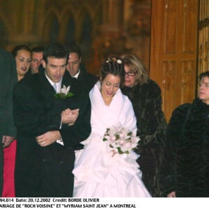 Roch Voisine et son ex-épouse (2002-2007) Myriam Saint Jean lors de leur mariage en décembre 2002 à Montréal.