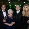 Pascal Obispo, Line Renaud, Jean-Paul Gaultier et Julie Hantson à la 17ème édition du "Dîner de la mode du Sidaction" au Pavillon d'Armenonville à Paris, France, le 24 janvier 2019. Depuis 2003, ce dîner permet de montrer l'engagement indéfectible du monde de la mode en faveur de la lutte contre le sida. © Rachid Bellak/Bestimage