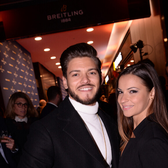 Rayane Bensetti et Denitsa Ikonomova lors de la soirée de réouverture de la boutique "Breitling", située rue de la Paix. Paris, le 3 octobre 2019. © Rachid Bellak/Bestimage