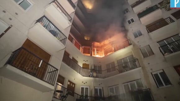 Images du terrible incendie qui a ravagé le 4 juillet 2020 l'immeuble où vit Miss France, au 10 rue des Ternes dans le XVIIe arrondissement de Paris.