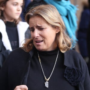 Lisa Azuelos (fille de la défunte) - Obsèques de Marie Laforêt en l'église Saint-Eustache à Paris, le 7 novembre 2019. © Jonathan Rebboah / Panoramic / Bestimage