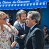 Jean-Claude Narcy et sa compagne Alice Bertheaume, Georges Fenech (dernier compagnon d'Hermine de Clermont-Tonnerre) - Sorties - Obsèques de Hermine de Clermont-Tonnerre en l'église Saint-Pierre de Montmartre à Paris le 9 juillet 2020.