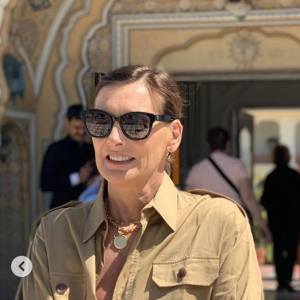 Inès de la Fressange en vacances en Inde. Mars 2020.