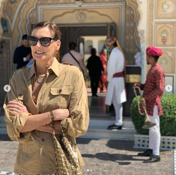 Inès de la Fressange en vacances en Inde. Mars 2020.