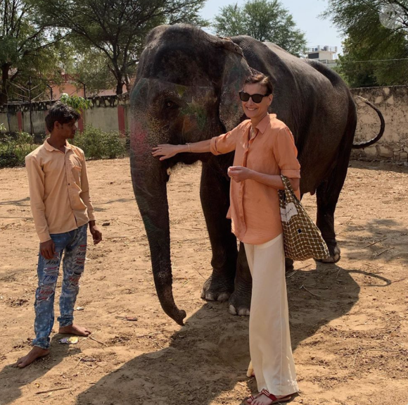 Inès de la Fressange en vacances en Inde. Mars 2020.
