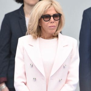 La première dame Brigitte Macron lors de la cérémonie du 14 juillet à Paris le 14 juillet 2020. © Eliot Blondet / Pool / Bestimage