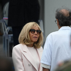 La première dame Brigitte Macron lors de la cérémonie du 14 juillet à Paris le 14 juillet 2020. © Eliot Blondet / Pool / Bestimage