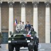 François Lecointre, d'État-Major des armées, le président Emmanuel Macron lors de la cérémonie du 14 juillet à Paris le 14 juillet 2020. © Eliot Blondet / Pool / Bestimage