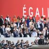 François Lecointre, d'État-Major des armées, le président Emmanuel Macron lors de la cérémonie du 14 juillet à Paris le 14 juillet 2020. © Eliot Blondet / Pool / Bestimage