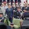 Le président Emmanuel Macron, François Lecointre, d'État-Major des armées lors de la cérémonie du 14 juillet à Paris le 14 juillet 2020. © Jacques Witt / Pool / Bestimage