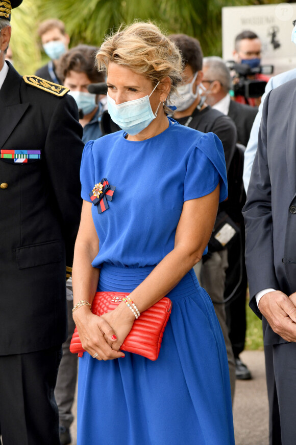 Semi Exclusif - Laura Tenoudji Estrosi durant la Cérémonie d'Hommage Municipal aux victimes de l'attentat du 14 Juillet 2016 à Nice le 14 juillet 2020. © Bruno Bebert / Bestimage