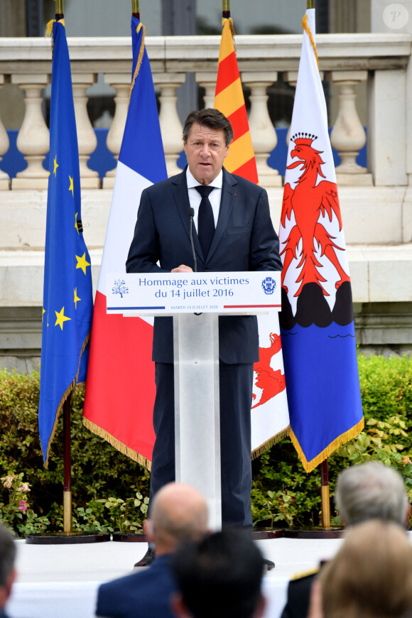 Christian Estrosi, le maire de Nice, durant la Cérémonie d'Hommage Municipal aux victimes de l'attentat du 14 Juillet 2016 à Nice le 14 juillet 2020.  © Bruno Bebert / Bestimage