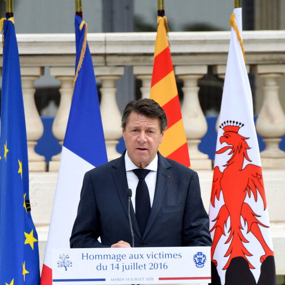 Christian Estrosi, le maire de Nice, durant la Cérémonie d'Hommage Municipal aux victimes de l'attentat du 14 Juillet 2016 à Nice le 14 juillet 2020.  © Bruno Bebert / Bestimage