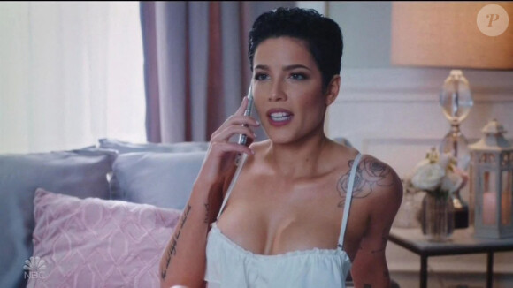 Halsey steams up the screen as she performs on Saturday Night Live AND strips down to her underwear for a digital sketch.