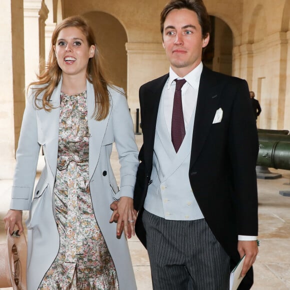 La princesse Beatrice d'York et son fiancé Edoardo Mapelli Mozzi - Mariage du prince Jean-Christophe Napoléon et de la comtesse Olympia d'Arco-Zinneberg à la cathédrale Saint-Louis des Invalides à Paris le 19 octobre 2019. © Dominique Jacovides / Bestimage