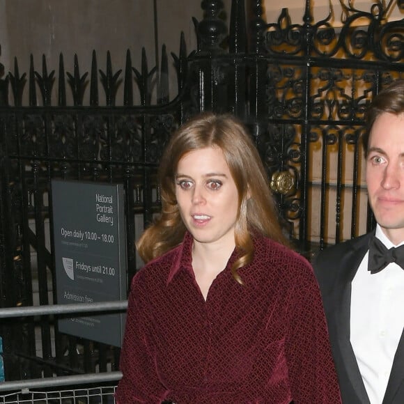 La princesse Beatrice d'York et son compagnon Edoardo Mapelli Mozzi à la soirée Portrait Gala 2019 au musée National Portrait Gallery à Londres, Royaume Uni, le 12 mars 2019.