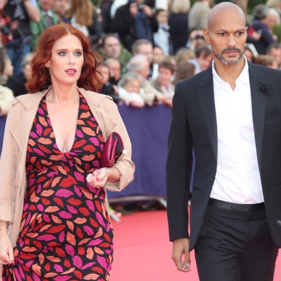 Audrey Fleurot enceinte et son compagnon Djibril Glissant - Avant-première du film "Everest" et soirée d'ouverture lors du 41ème Festival du film américain de Deauville, le 4 septembre 2015.