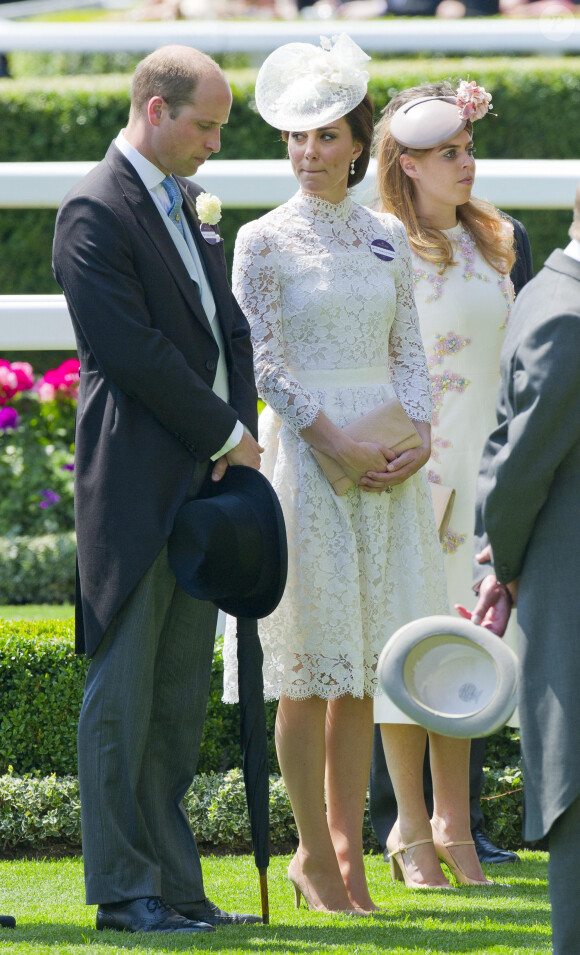Catherine (Kate) Middleton, duchesse de Cambridge, Le prince William, duc de Cambridge, la princesse Beatrice d'York à Ascot, en juin 2017.