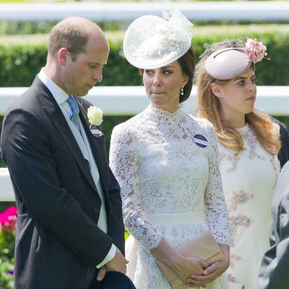 Catherine (Kate) Middleton, duchesse de Cambridge, Le prince William, duc de Cambridge, la princesse Beatrice d'York à Ascot, en juin 2017.