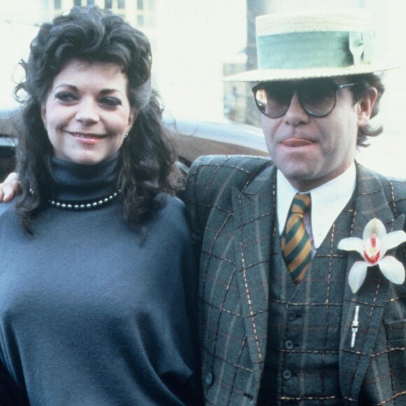 Archives- Elton John et son ex-femme, Renate Blauel, le 16 février 1985. 