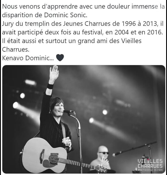 Les Vieilles Charrues ont rendu hommage à Dominic Sonic mort le 23 juillet 2020 à l'âge de 56 ans.
