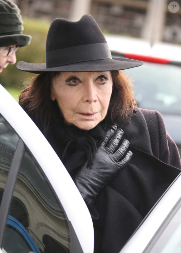 Juliette Gréco - Obsèques de Hélène Duc au cimetière du Père Lachaise à Paris, le 28 novembre 2014.