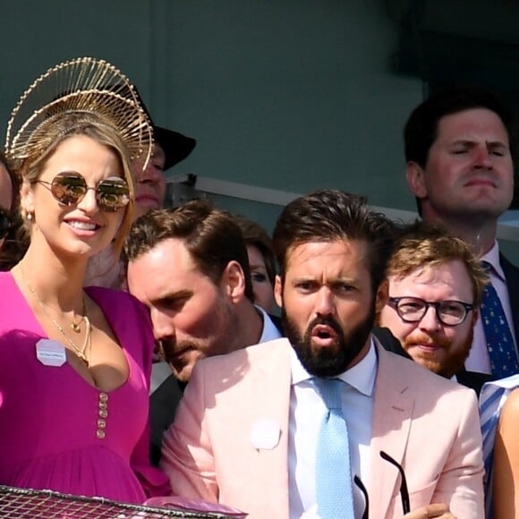 James Middleton, Spencer Matthews et sa compagne Vogue Williams - Les célébrités lors du Derby Investec d'Epsom le 1er juin 2018