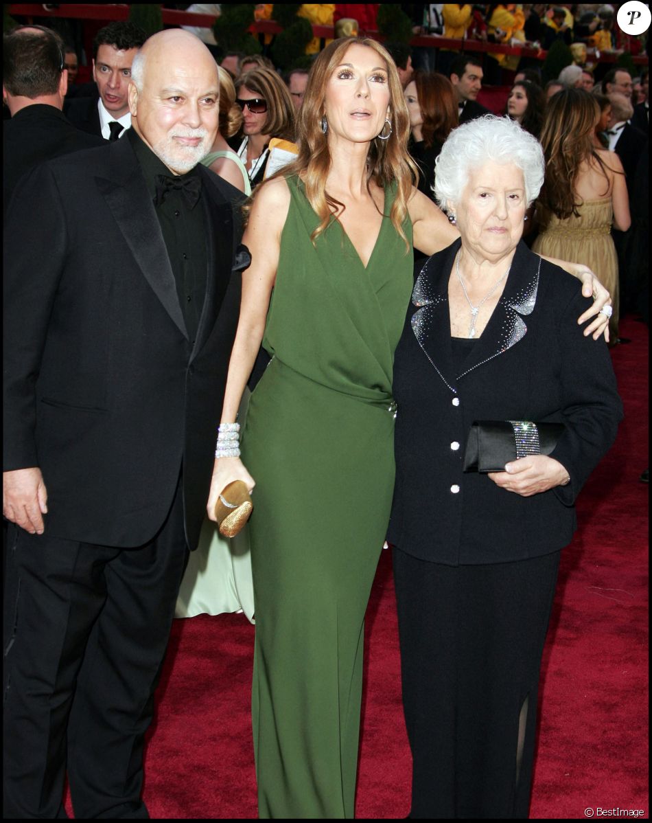 René Angelil, Céline Dion et sa mère Thérèse - Arrivée à la 79ee cérémonie des Oscars - 24/02/2007 - Hollywood