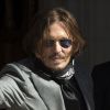 Johnny Depp à la sortie de la cour royal de justice à Londres, pour le procès en diffamation contre le magazine The Sun Newspaper, le 28 juillet 2020.