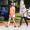 Exclusif - Lea Michele, enceinte, se balade avec sa mère Edith Sarfati. Santa Monica, Los Angeles, le 28 juillet 2020.